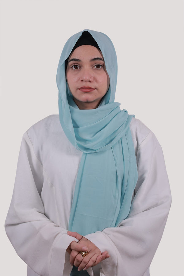 Sarazi Silk Air plain chiffon hijab in Aqua