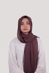 Sarazi Silk Air plain chiffon hijab in Aubergine