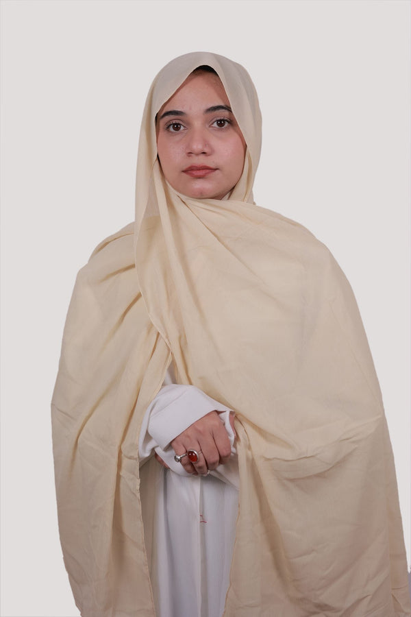 Sarazi Refined Ripple crinkle chiffon hijab in Champagne