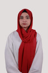 Sarazi Silk Air plain chiffon hijab in Cherry Red