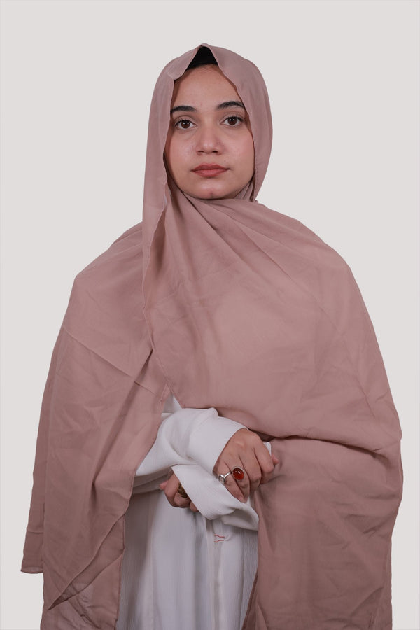 Sarazi Refined Ripple crinkle chiffon hijab in Dusty Mauve