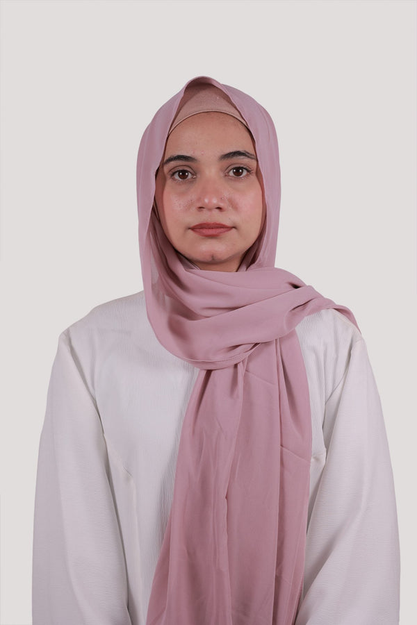Sarazi Silk Air plain chiffon hijab in Dusty Rose
