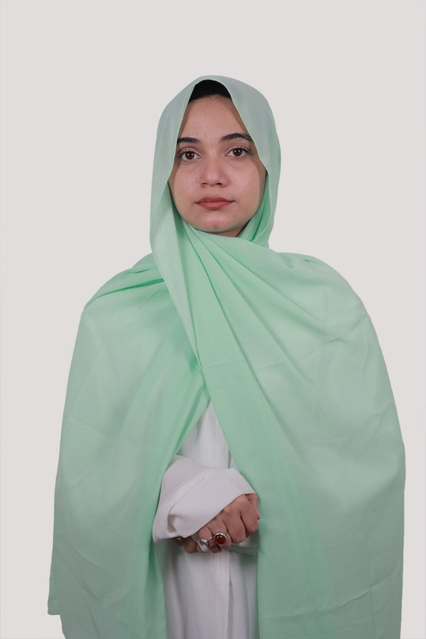 Sarazi Refined Ripple crinkle chiffon hijab in Mint
