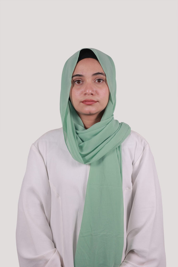 Sarazi Silk Air plain chiffon hijab in Soft Green