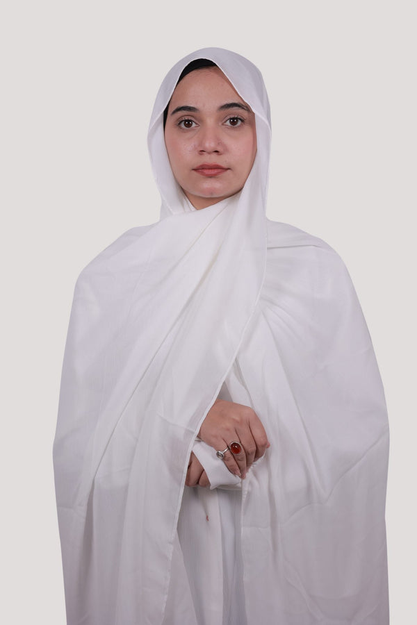 Sarazi Refined Ripple crinkle chiffon hijab in White