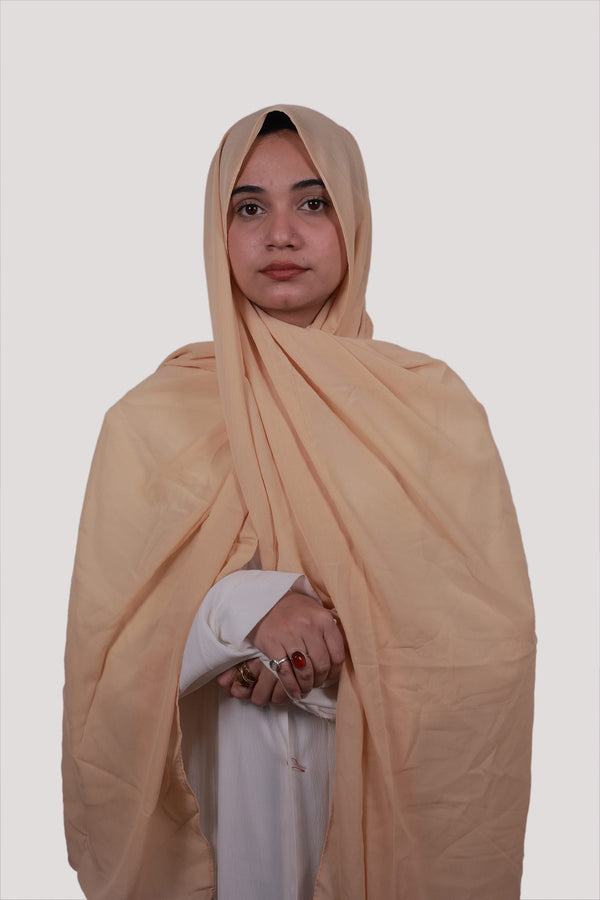 Sarazi Refined Ripple crinkle chiffon hijab in Apricot