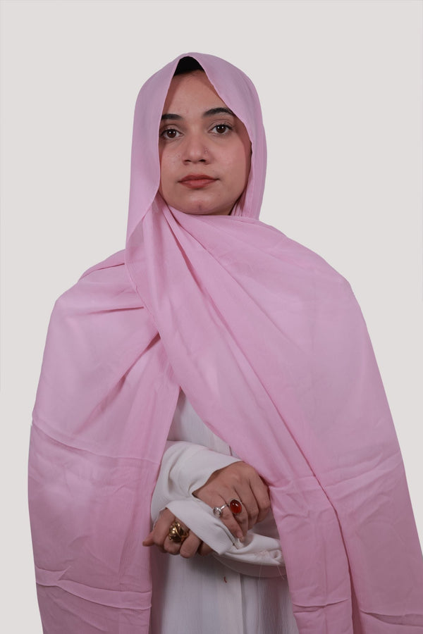 Sarazi Refined Ripple crinkle chiffon hijab in Baby Pink