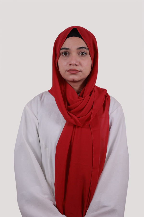 Sarazi Silk Air plain chiffon hijab in Cherry Red