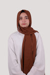 Sarazi Silk Air plain chiffon hijab in Chestnut