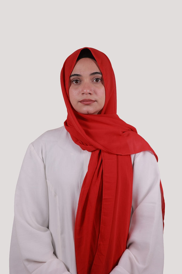 Sarazi Silk Air plain chiffon hijab in Classic Red