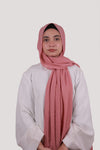 Sarazi Silk Air plain chiffon hijab in Coral Pink