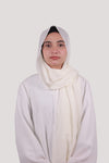 Sarazi Silk Air plain chiffon hijab in Cream