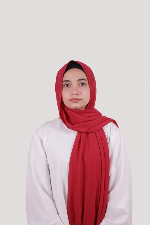 Sarazi Silk Air plain chiffon hijab in Crimson