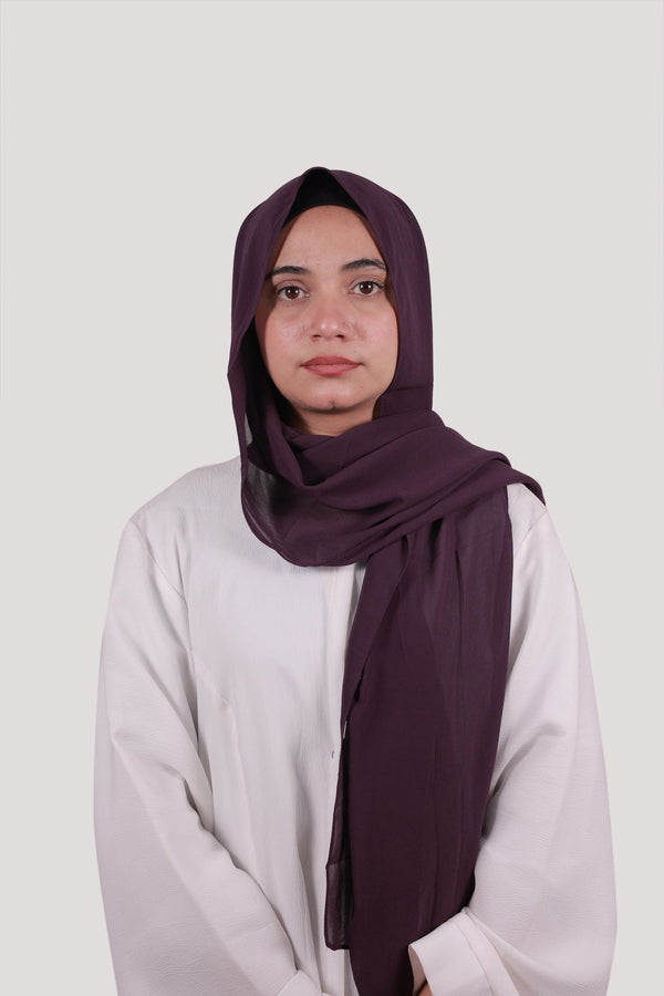Sarazi Silk Air plain chiffon hijab in Deep Plum