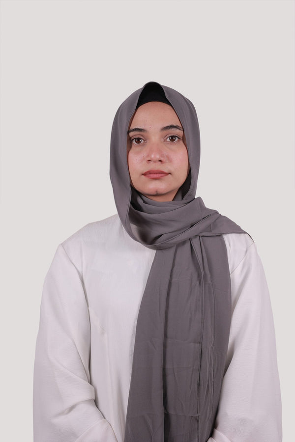Sarazi Silk Air plain chiffon hijab in Graphite