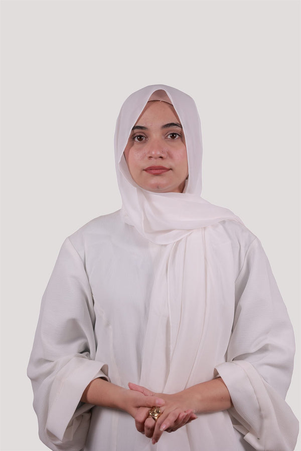 Sarazi Silk Air plain chiffon hijab in Ivory