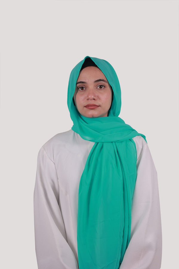 Sarazi Silk Air plain chiffon hijab in Jade