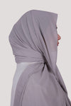 Sarazi Refined Ripple crinkle chiffon hijab in Lilac Grey
