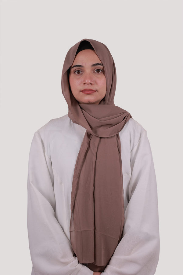 Sarazi Silk Air plain chiffon hijab in Mocha