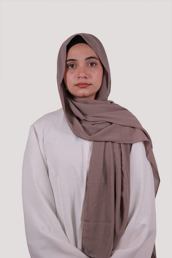 Sarazi Silk Air plain chiffon hijab in Mushroom