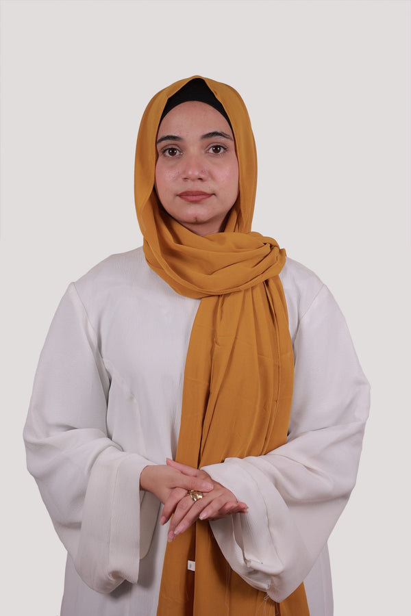 Sarazi Silk Air plain chiffon hijab in Mustard