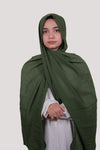 Sarazi Refined Ripple crinkle chiffon hijab in Olive
