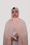 Sarazi Refined Ripple crinkle chiffon hijab in Peach