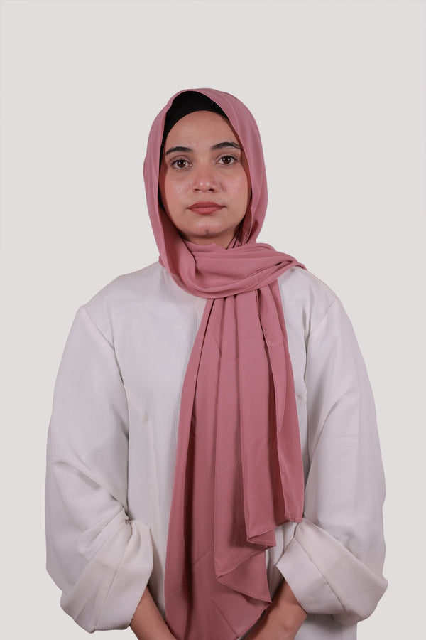 Sarazi Silk Air plain chiffon hijab in Rose