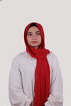 Sarazi Silk Air plain chiffon hijab in Scarlet