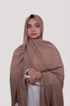 Sarazi Refined Ripple crinkle chiffon hijab in Warm Taupe